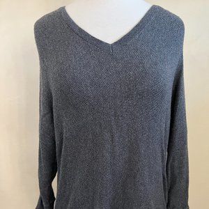 Express gray tunic sweater with back zipper
